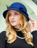 coffure/chapeau rétro de cosplay de fête de fêtes en laine en laine chapeau bleu royal pour adultes pour femme Déguisements Halloween