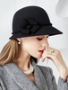 coffure/chapeau rétro de cosplay de fête de fêtes en laine en laine chapeau gris foncée pour adultes pour femme Déguisements Halloween