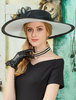 coffure/chapeau rétro de cosplay de fêtes de fête en polyester en fibre polyester chapeau noire pour adultes pour femme Déguisements Halloween