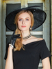 coffure/chapeau rétro de cosplay de fêtes de fête en tulle en fibre polyester chapeau noire pour adultes pour femme Déguisements Halloween