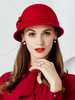 coffure/chapeau rétro de cosplay élégante de fêtes de fête en laine en laine chapeau rouge pour adultes pour femme Déguisements Halloween