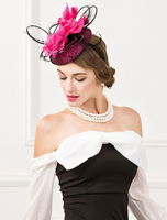 coffure/chapeau rétro de cosplay rose chapeau pour adultes en fibre polyester en tulle de fête de fêtes Accessoire Déguisements Halloween