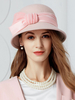 coffure/chapeau rétro élégante de fêtes de fête en laine en laine chapeau rose rougissante pour adultes pour femme Déguisements Halloween