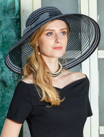 coffure/chapeau rétro noire chapeau pour adultes en fibre polyester en voile de fêtes de fête Accessoire Déguisements Halloween
