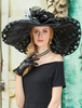 coffure/chapeau rétro noire chapeau pour adultes en Rayonne en organza de fêtes de fête Accessoire Déguisements Halloween
