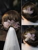 Coiffe Chapeaux de mariage Feuilles roses perlées Accessoires de cheveux de mariée