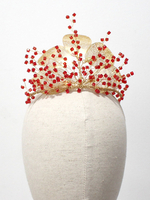 Coiffe de mariage de couronne de diadème rouge Accessoires de cheveux de mariée