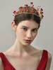 Coiffe de mariage de couronne de diadème rouge Accessoires de cheveux de mariée