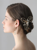 Coiffe De Mariage Or Pince À Cheveux Perle Strass Accessoires De Mariée