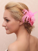 Coiffe de mariage plume accessoires de cheveux de mariée