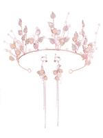 Coiffe De Mariage Tiara En Métal Feuilles Couronne Accessoires De Cheveux De Mariée