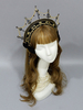 Coiffe gothique Lolita Couronne Chaînes en métal noir Accessoires de cheveux Lolita Déguisements Halloween