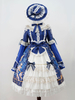 Coiffe Lolita Chapeau bleu profond Volants en fibre de polyester Chapeau daccessoires pour cheveux Lolita
