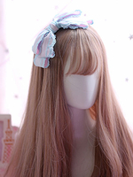Coiffe Lolita Douce Dentelle Perle Noeud Satin Lolita Accessoire Cheveux Déguisements Halloween