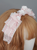 Coiffe Lolita en fibre de polyester rose clair arcs tête fleur accessoires de cheveux Lolita