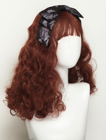 Coiffe Lolita Noir Argent Polyester Fibre Bowknot Accessoires De Cheveux Lolita