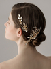 Coiffe peigne de mariage en or Strass Perles Accessoires de cheveux de mariée
