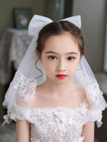 Coiffes blanches pour fille de fleur étoiles imprimer noeuds Bowknot Tulle accessoires de cheveux pour enfants