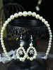 Coiffes Chapeaux de mariage Perle Ensemble daccessoires pour cheveux et boucles doreilles de mariée