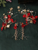 Coiffes de mariage Accessoires de cheveux rouges en acrylique pour la mariée