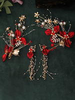 Coiffes de mariage Accessoires de cheveux rouges en acrylique pour la mariée
