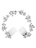 Coiffes de mariage en argent peigne bandeau strass perles accessoires de cheveux de mariée