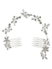 Coiffes de mariage en argent peigne strass fleurs bandeau accessoires de cheveux de mariée