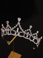 Coiffes de mariage Tiara blanc Accessoires de cheveux de mariée en métal