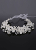 Coiffes de mariée blanche fleurs perles strass perles Lace Up Bridal bandeau