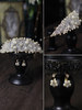 Coiffes Mariage Perle Chapeaux Boucles doreilles Accessoires de cheveux de mariée