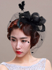 Coiffes noires Coiffes de mariage Accessoires de cheveux en lin pour la mariée