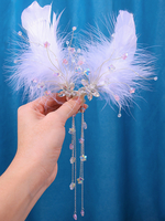 Coiffure Accessoires Lolita De Style Chinois Strass Plume Blanc