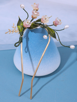 Coiffure Accessoires Lolita De Style Chinois Vintage Perles Fleurs Roses