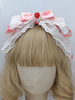 Coiffure Accessoires Lolita Style Rococo nœuds en dentelle rose camée