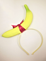 Coiffure de cosplay pour adultes unisexe en fausse fourrure de Toussaint banane Coiffure Accessoire jaune Déguisements Halloween
