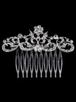 Coiffure de mariage Accessoire argent peigne de soirée