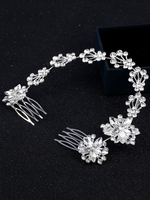 Coiffure de mariage de rhinestone argent pour adultes de soirée