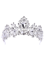 Coiffure de mariage de rhinestone argent pour femme de fiançailles