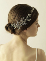 Coiffure de mariage métallique argent pour adultes d