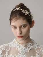 Coiffure De Mariage Or Perles Bandeau Accessoires Cheveux De Mariée