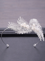 Coiffure De Mariée Argent Strass Perles Bandeau Accessoires De Cheveux De Mariée