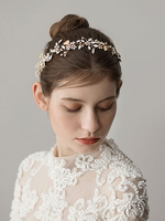 Coiffure De Mariée Strass Bandeau Perlé Accessoires De Cheveux De Mariage Doré