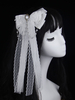 Coiffure Lolita Blanche Nœuds En Polyester Perles En Dentelle Accessoire Pour Chapeaux Cheveux Lolita