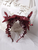 Coiffure Lolita Douce KC Showa Bunny Bows Accessoires Cheveux Lolita Imprimé Fausse Fourrure Déguisements Halloween