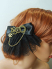 coiffure lolita steampunk bicolore avec noeud ornement métallique noire Tea party Coiffure Accessoire Déguisements Halloween