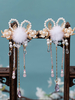 Coiffure Lolita Style Chinois Champagne Pompons Chaînes Perles Accessoire Métal Divers