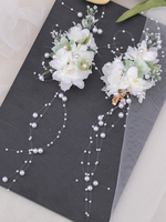 Coiffure Lolita Style Chinois Fleurs Beige Chaînes Perles Accessoire Métal Divers