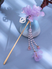 Coiffure Lolita Style Chinois Fleurs Violettes Perles Accessoire Métal Divers