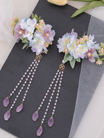 Coiffure Lolita Style Chinois Lavande Fleurs Chaînes Accessoire Métal Divers