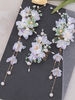 Coiffure Lolita Style Chinois Lilas Perles Chaînes Fleurs Accessoire Métal Divers